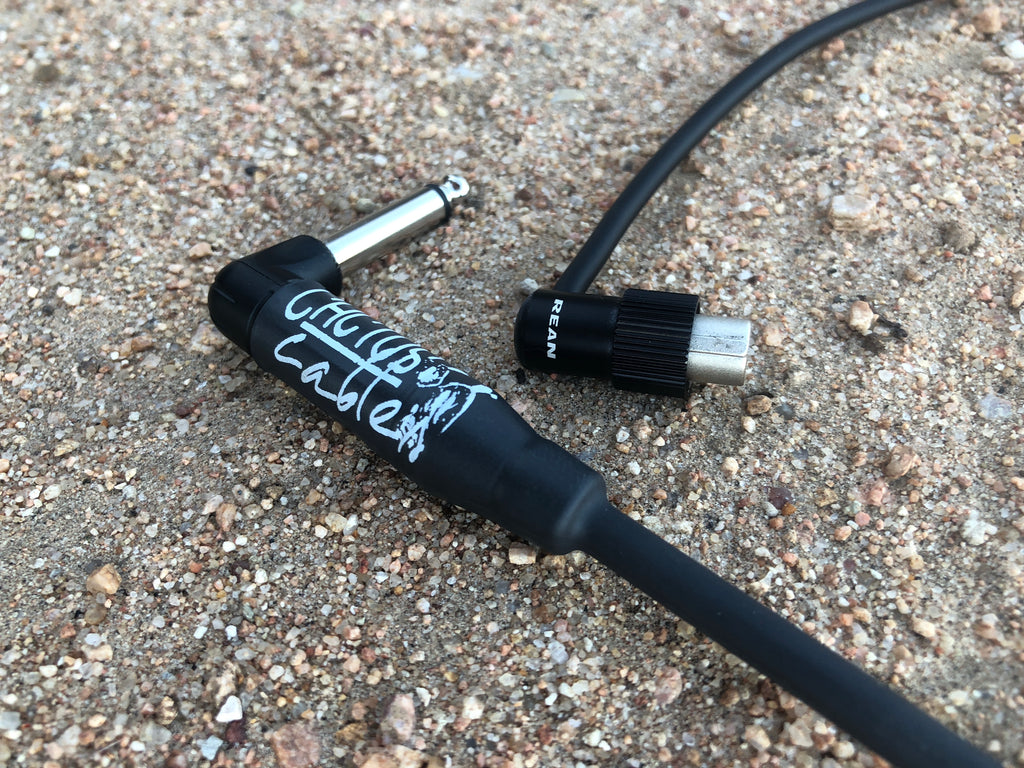 Low-Profile Right Angle Shure GLXD16 / ULXD / UR1 Wireless Instrument Pack Upgrade Cable - Black