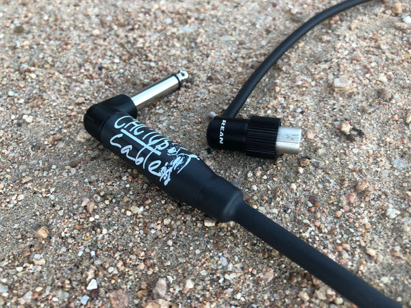 Low-Profile Right Angle Shure GLXD16 / ULXD / UR1 Wireless Instrument Pack Upgrade Cable - Black