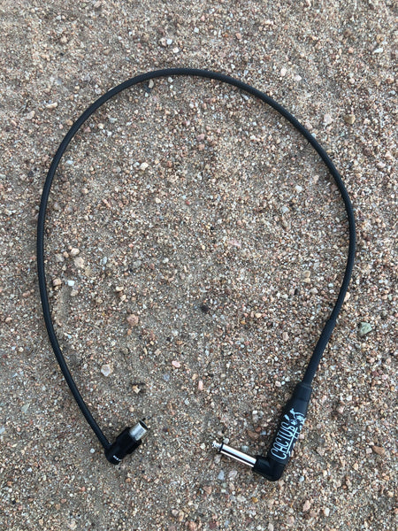 Low-Profile Right Angle Shure GLXD16 / ULXD / UR1 Wireless Instrument Pack Upgrade Cable - Black