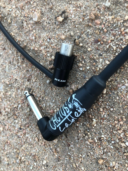 Low-Profile Right Angle Shure GLXD16 / ULXD / UR1 Wireless Instrument Pack Upgrade Cable - Black