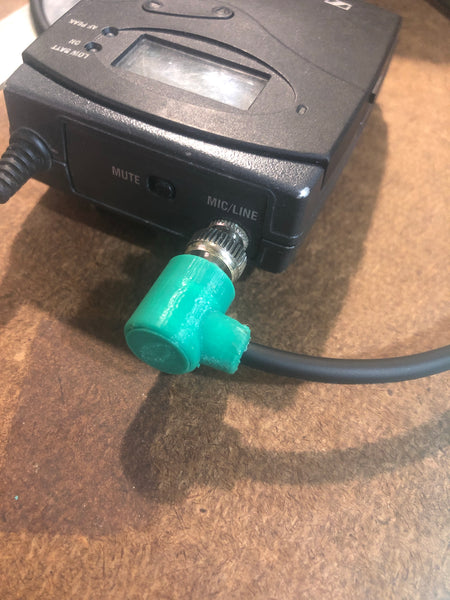 Low-Profile Right Angle Sennheiser Wireless Instrument Pack Upgrade Cable - Black